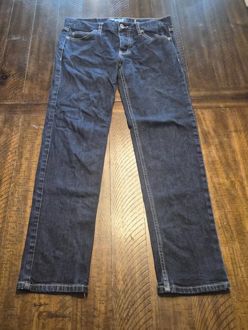 XXX Rude Slim Straight Jeans Mens 30x32 Blue Dark Wash Denim Hot Topic G692